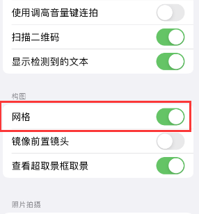 邵东苹果手机维修网点分享iPhone如何开启九宫格构图功能 